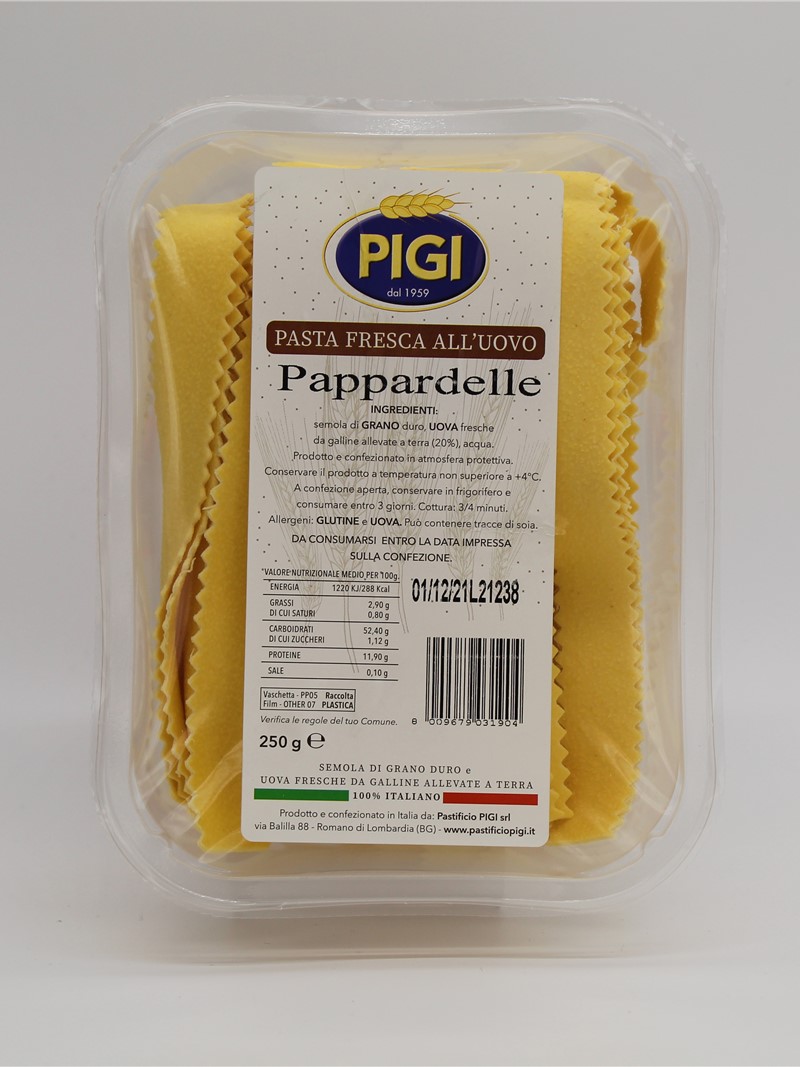 Product | PAPPARDELLE ALL'UOVO PIGI  250g